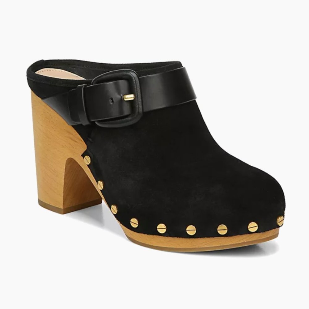 Veronica Beard Dacey Suede Mule Clogs Womens Size 8.5 in Black NWOT - Picture 2 of 7